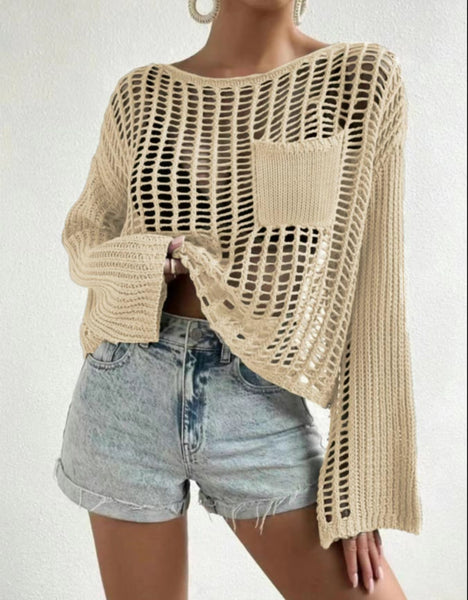 Crochet knit sweater