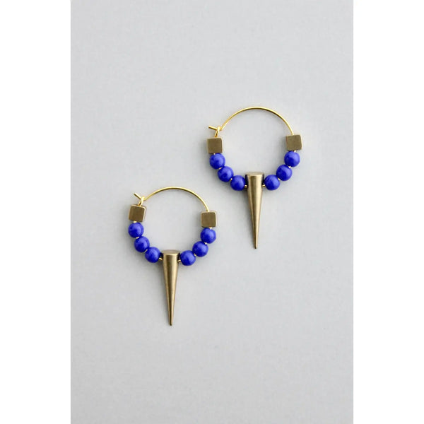 Navy Blue Hoop Earrings