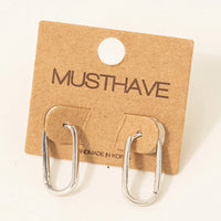 Dainty Metallic Oval Hoop Earrings
