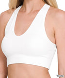 V-Neck Ribbed Bralette *WITH AND WITHOUT BRA PADS*