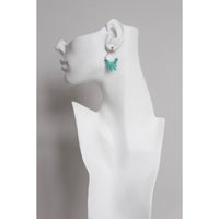 Turquoise Glass Small Hoops