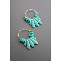 Turquoise Glass Small Hoops