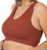 V-Neck Ribbed Bralette *WITH AND WITHOUT BRA PADS*