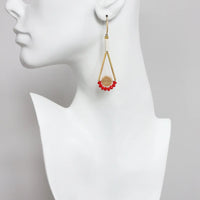 White and Red Earrings