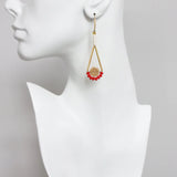 White and Red Earrings