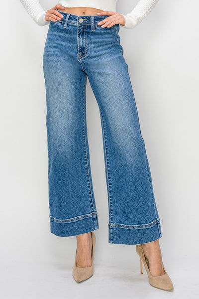 "Donna" Wide Leg Risen Jeans