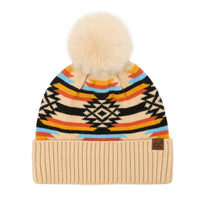 Aztec Pom Beanie MULTIPLE COLORS