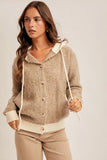"Fireside" boucle hooded cardigan jacket