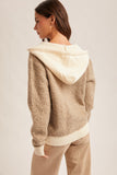 "Fireside" boucle hooded cardigan jacket