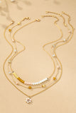 beaded glass flower necklace, 3 set