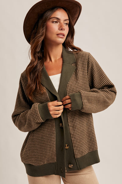 Mixed Media Tweed Cardigan