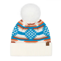 Aztec Pom Beanie MULTIPLE COLORS