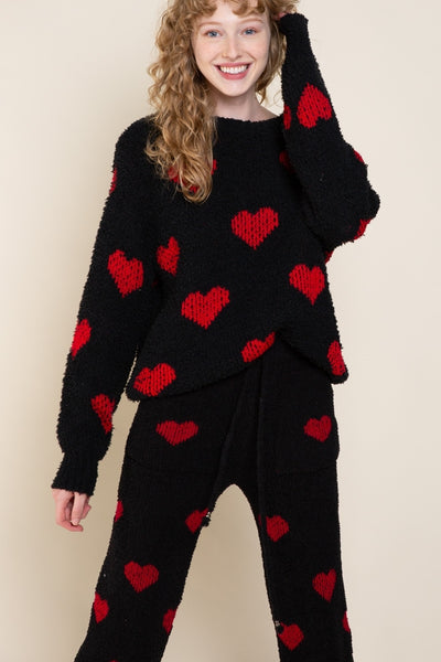 "Love a lot" heart lounge sweater