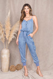 “Dressed to chill” Cargo chambray jumpsuit